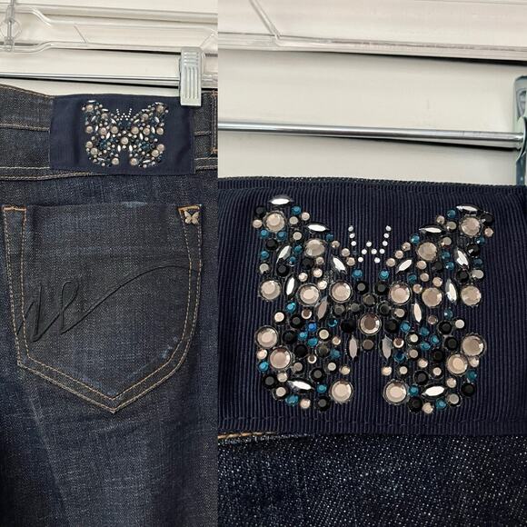 MaxMara Weekend New Bootcut Jeans FitW116 Stretch, Size US 8, butterfly patch. - Picture 10 of 12